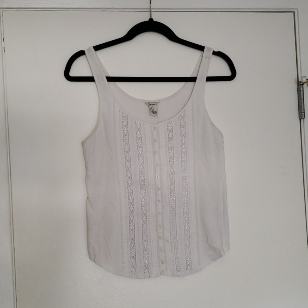 White Lace Detail Tank
